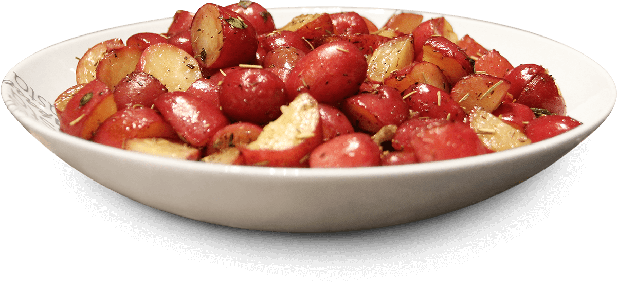 Baked potato and fries on a plate